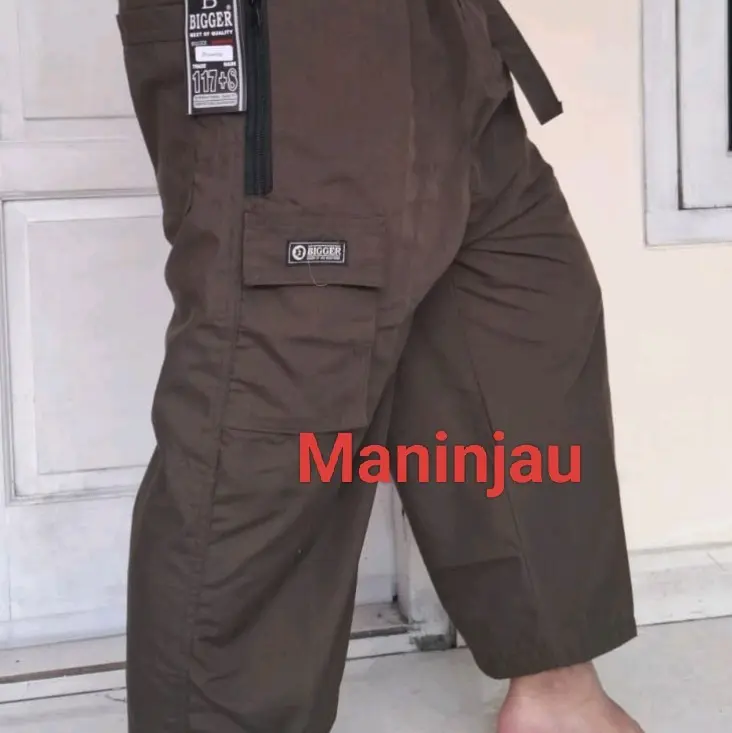 Celana Pangsi Sirwal Pria Muslim/Celana Cingkrang Ikhwan/Celana Sirwal Kantong Resleting Karet Melar 4