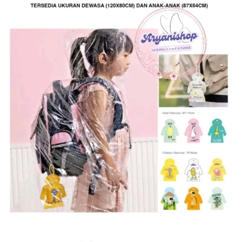 Jas Hujan Plastik Anak / Jas Hujan Plastik Dewasa Model Terusan / Jas Hujan Traveling /  Jas hujan disposable 6