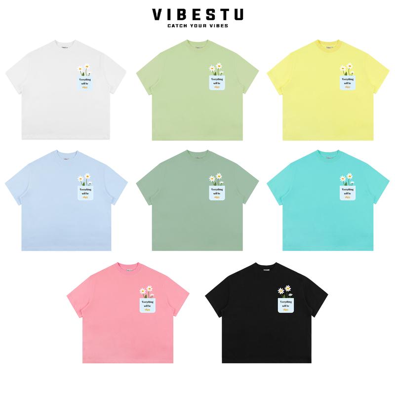 Áo Thun Local Brand VIBESTU " Everything will be okay " Form Big Boxy Rộng Unisex 250Gsm Cotton