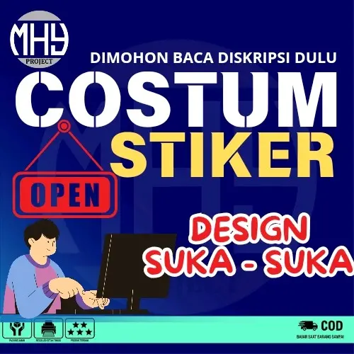 Costum Sticker design suka suka Vinyl dan hologram Stiker cutting
