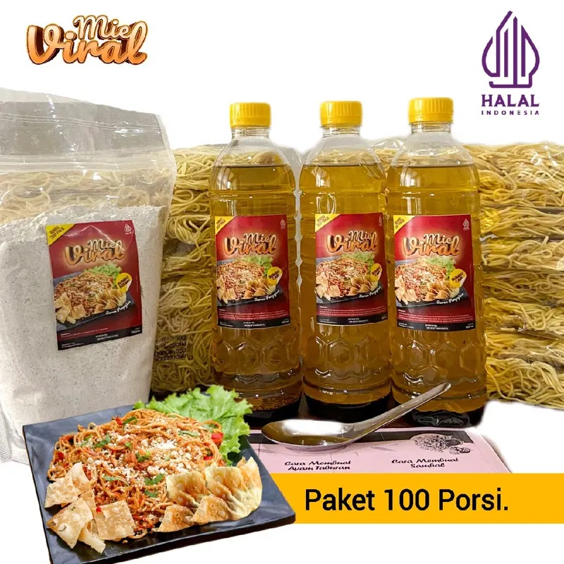 Paket Bahan Baku 100 Porsi Mie Viral Ala Mie Gacoan | Wizzmie | Mie Newmind Food Goreng Noodles Instan Pedas 0