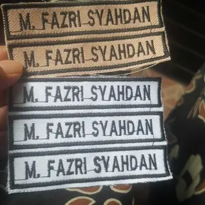 ( 1 HARI JADI) Nama Dada Bordir | Bordir Nama Dada Sekolah Custom Kain baju bet