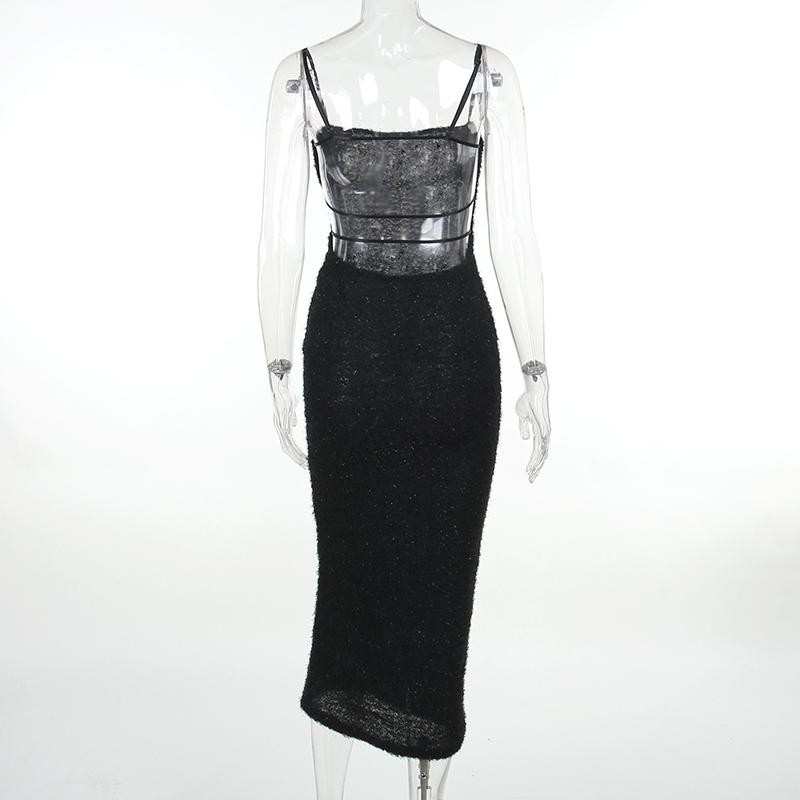 Product Introduction of YJ23436PF Elegant Women Party Outfits Backless Sling Dress 9