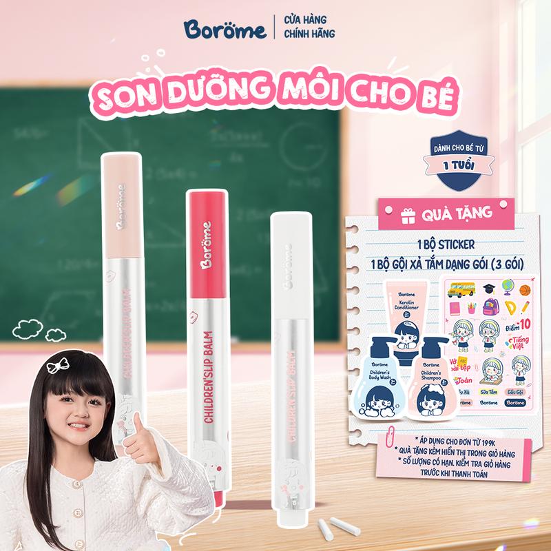 Son dưỡng môi cho bé Borome chiết xuất từ tinh dầu Jojoba giúp dưỡng ẩm cho đôi môi luôn căng mọng