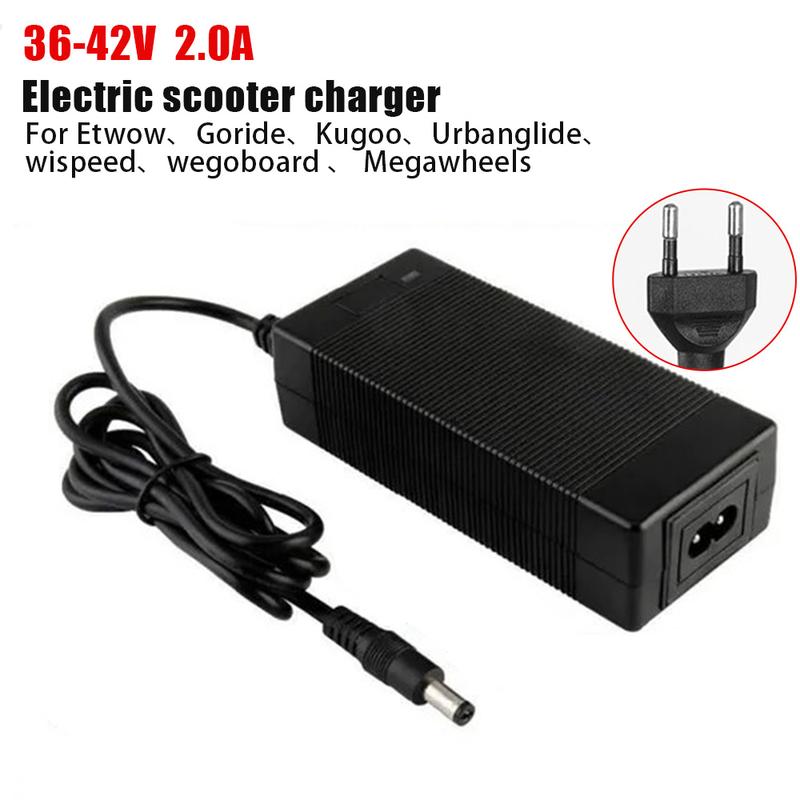 Battery Charger 42V 2A Lithium Battery Charger Adapter(EU) 3Pin for Electric Scooter Hoverboard Balanced Wheel Cable Charging 5