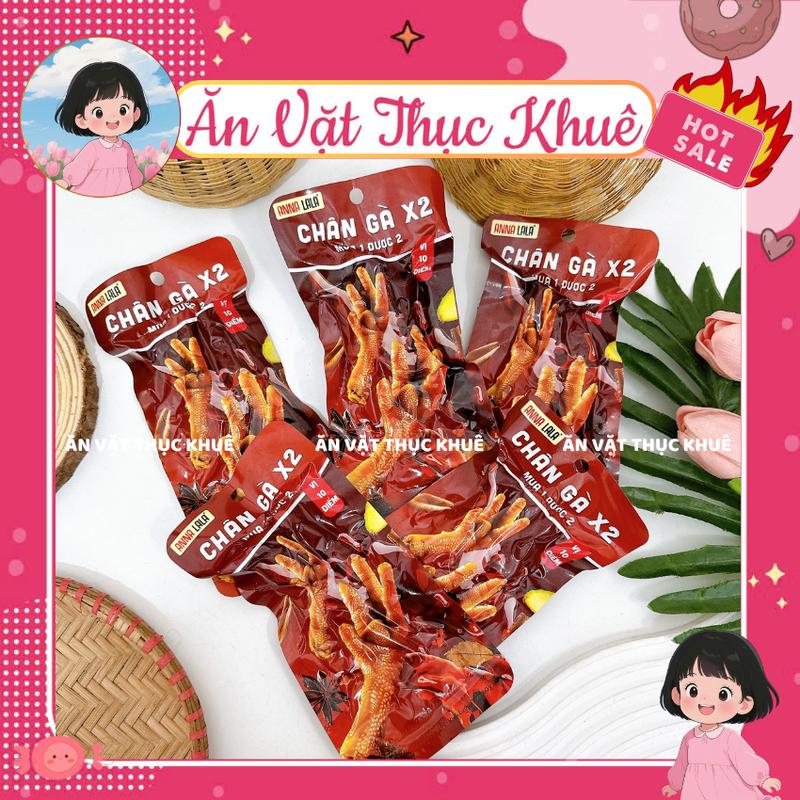 Chân gà đôi X2 nhân đôi vị cay, Chân gà Anna Lala hàng việt nam chuẩn vị thơm ngon, đồ ăn vặt
