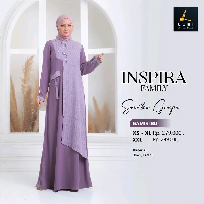 SARIMBIT TERBARU 2024 EKSPRESI INSPIRA LUBI FAMILY BLACK MAUVE BAHAN KATUN BINOVA ORI 3