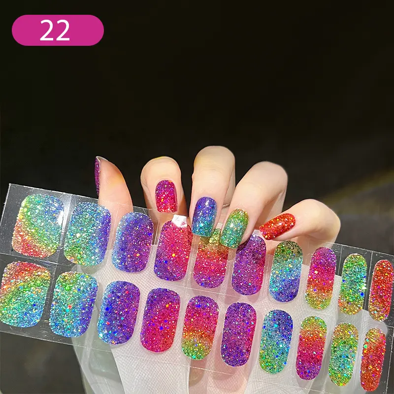 20Pcs Semi-Cured Gel Nail Wrap Stickers Pink Silky White Waterproof Long Lasting Full Nail Stickers Tools Pack UV LED Needed 59772