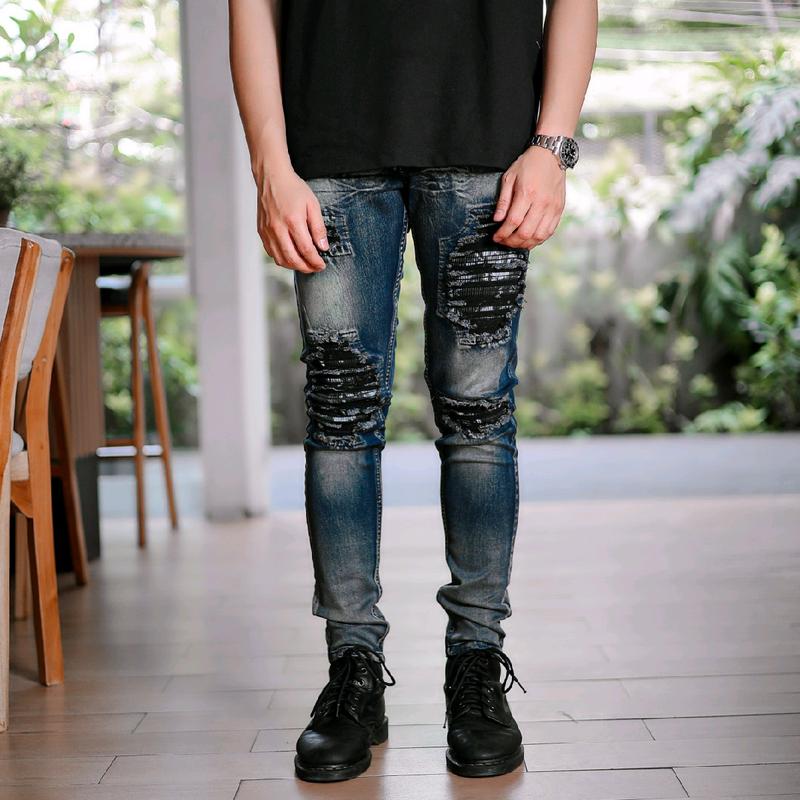 VIRREL.ID - SKY BLUE - Celana Panjang Pria - Jeans Skinny Ripped 0