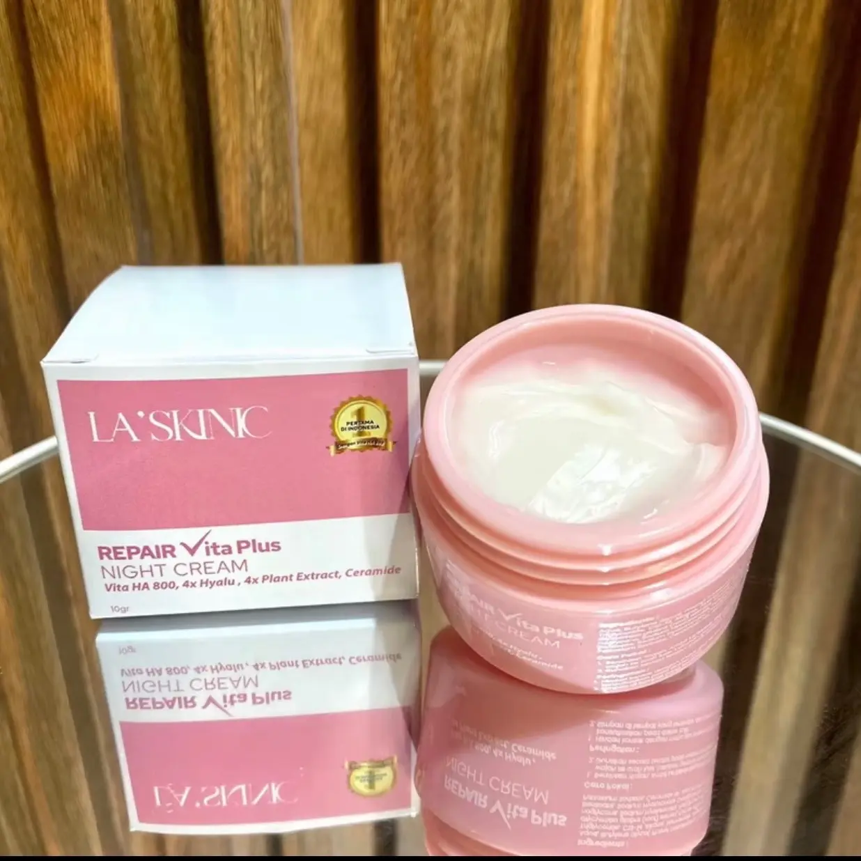 Night cream La’skinic perawatan kulit di malam hari , mencerahkan Pencerah