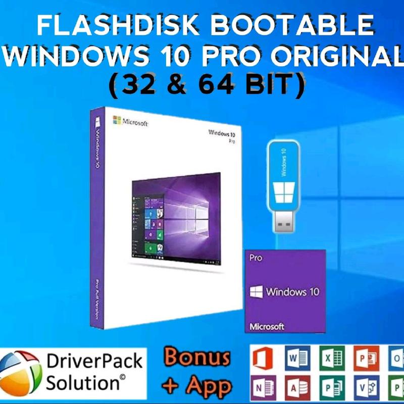 USB FLASHDISK BOOTABLE WINDOWS 10 PRO PLUS DRIVERPACK - Shop | Tokopedia