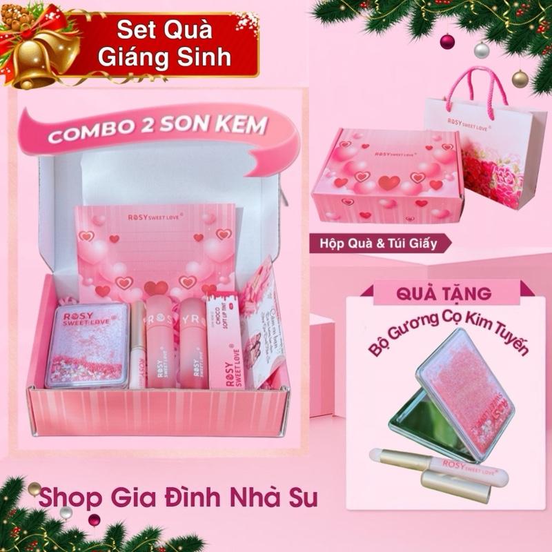 SET QUÀ Giáng Sinh COMBO 2 SON KEM LÌ hương Socola CHOCO Soft Lip Tint 4,8g mềm mịn môi bền màu lâu trôi không chì an toàn cho Bầu