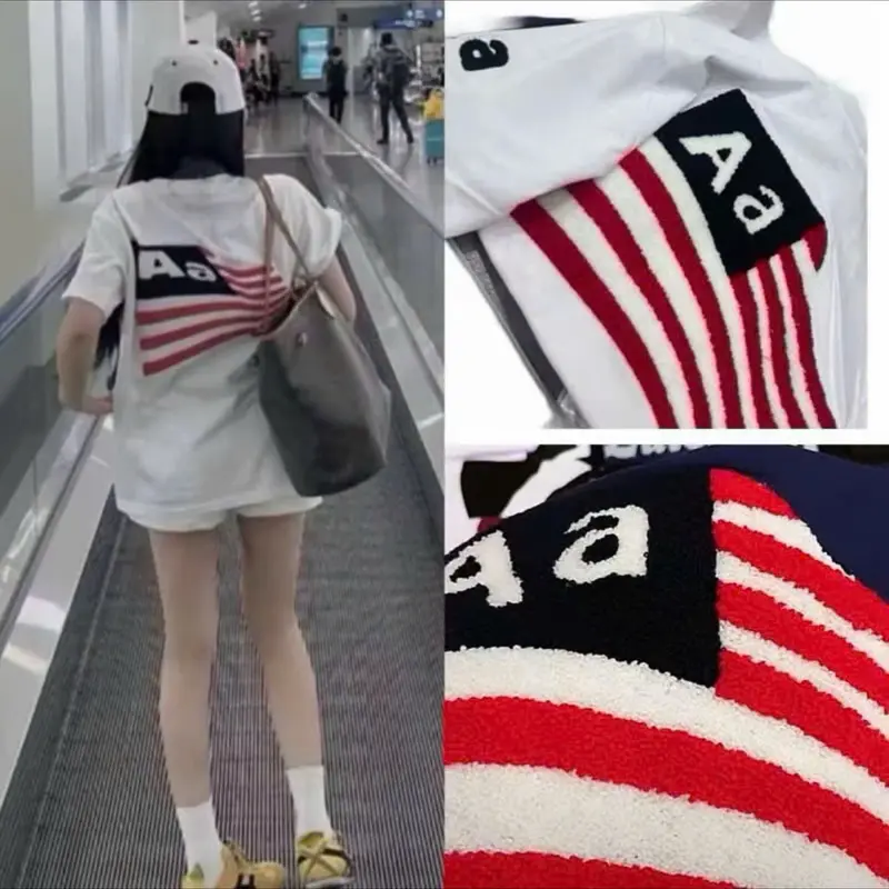 áo phông cờ Aa thêu đáp xù chất thun coton 2 chiều hotrend