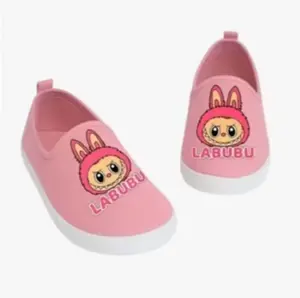 Sepatu Slip On Anak Lucu Terbaru Sepatu Casual Anak Motif Labubu Pink Murah Lucu Trendi Berkualitas