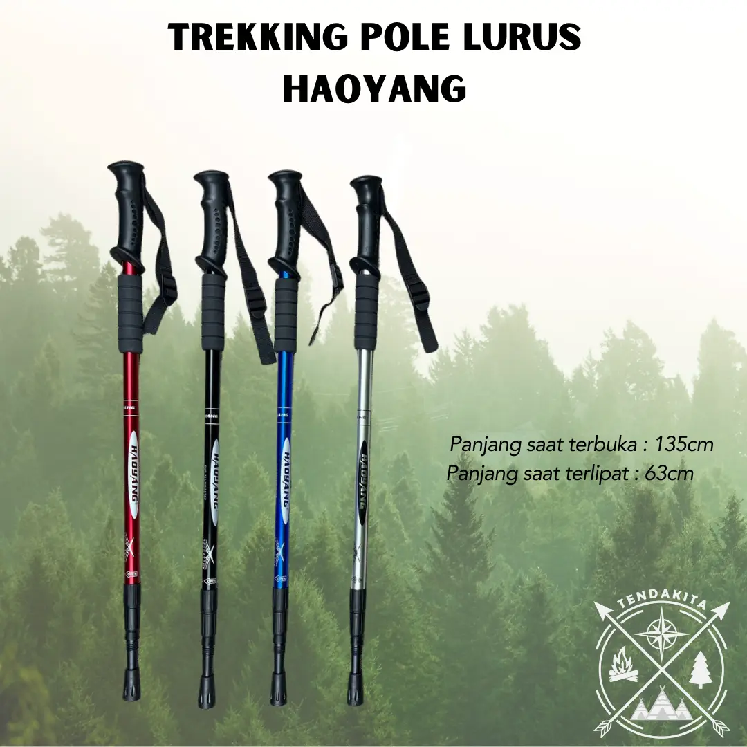 Trekking Pole Haoyang | Energia | Naturhike | Taffsport | Tongkat Trekking | Tongkat Gunung | Tracking Pole | Tongkat Jalan Lansia | Ultralight | Nordic Walking | Tongkat Hiking | Telescopic