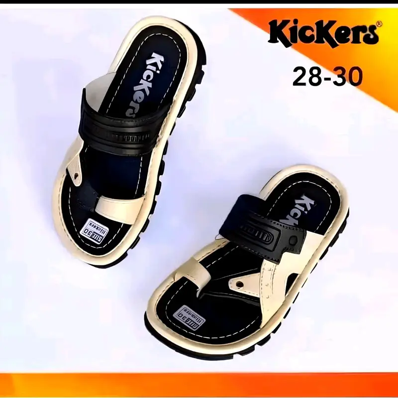 Promo Sandal Anak / Sandal Ank kickrs /Sandal Ank Kulit/ Sandal Anak SD/ Sandal Japit Motif 2 Warna/ size 28-37 Usia 3-10 Tahun Sepatu Fashion Karet 0