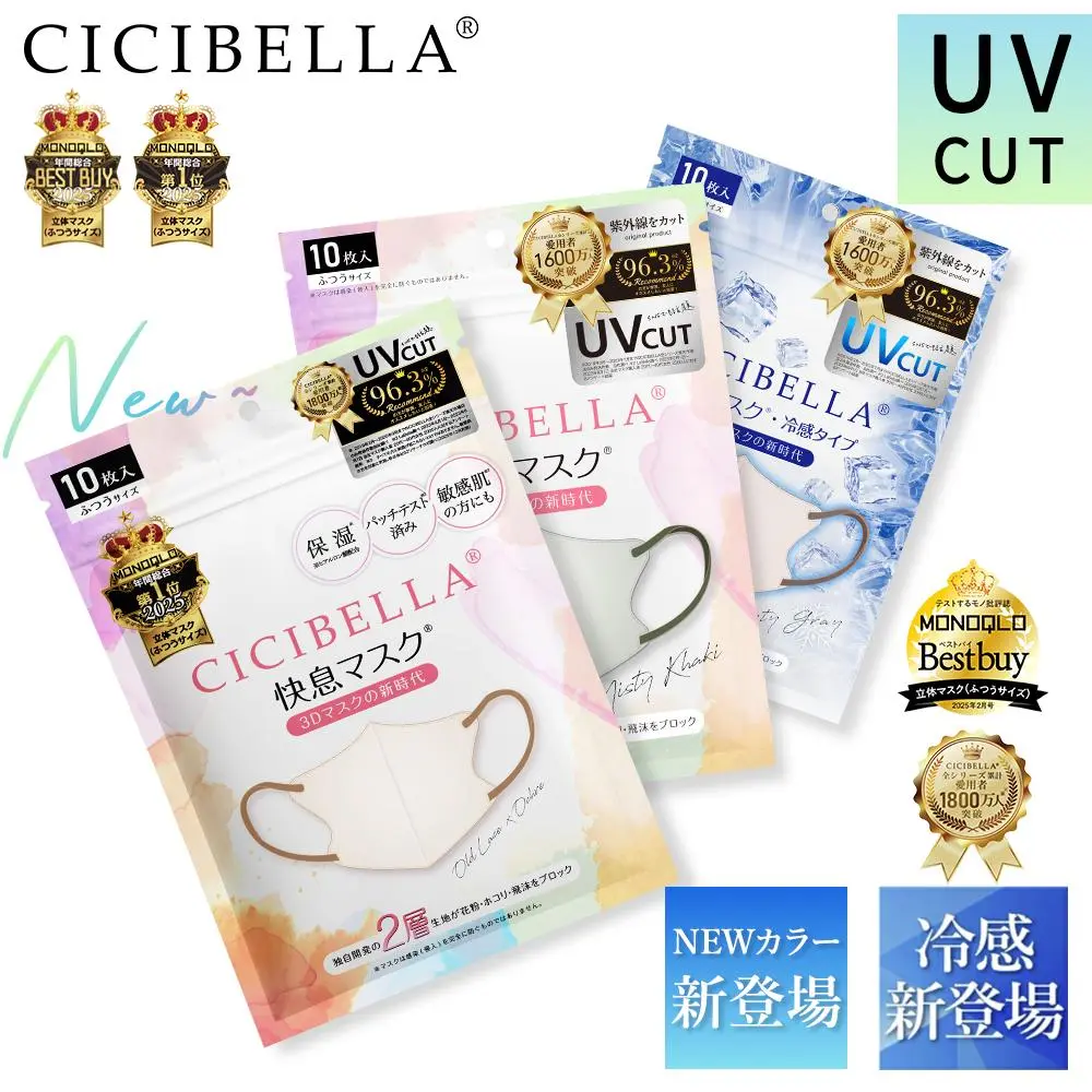 CICIBELLA｜20枚入り４つ買うと20枚プレゼント｜進化版新発売｜快息マスク｜20枚入り｜3Dマスク｜ 小顔効果｜シシベラ