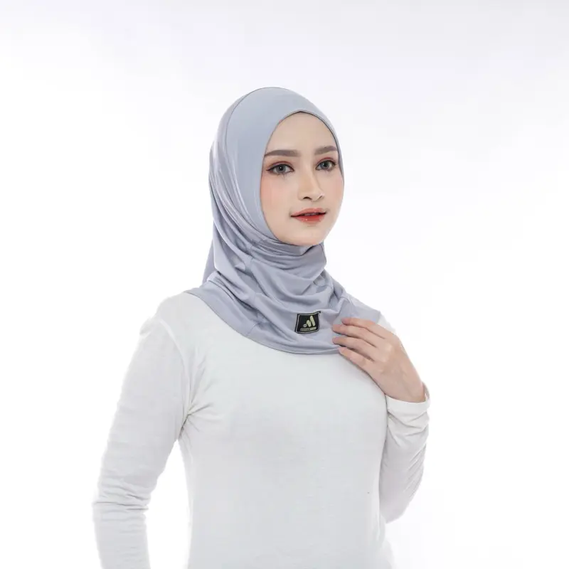 MightyAnywhere-Hijab Sports Instan Premium Polos oval anti tembem Olahraga Running Bergo Kerudung Muslim Nyaman Basic 1