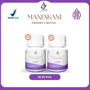 Azzara Manjakani Kapsul Herbal Wanita 2 Botol Isi 50 Pil 100% Alami BPOM TR 103 415 021 Untuk Kesehatan Organ Intim Wanita