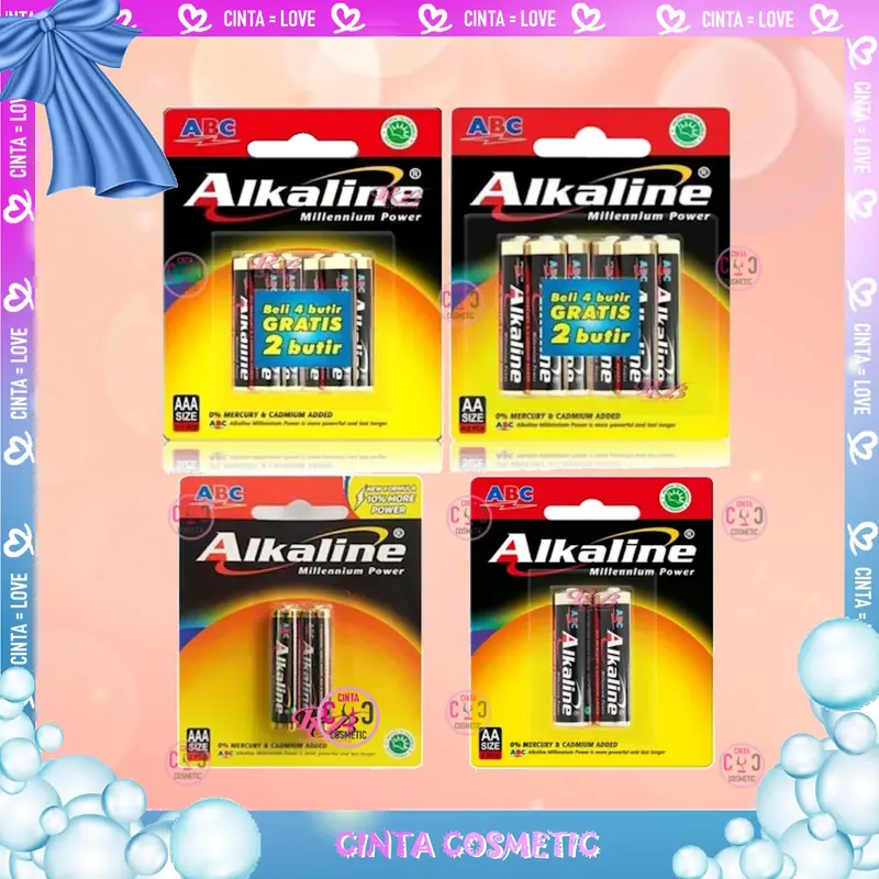 BATERAI ABC Alkaline AA/A2 & AAA/A3 | 1.5 Volt | Baterai isi 4+2 | Untuk Mainan | Jam Dinding | Remot | Baterai | Batre | Battery | Tahan Lama 0