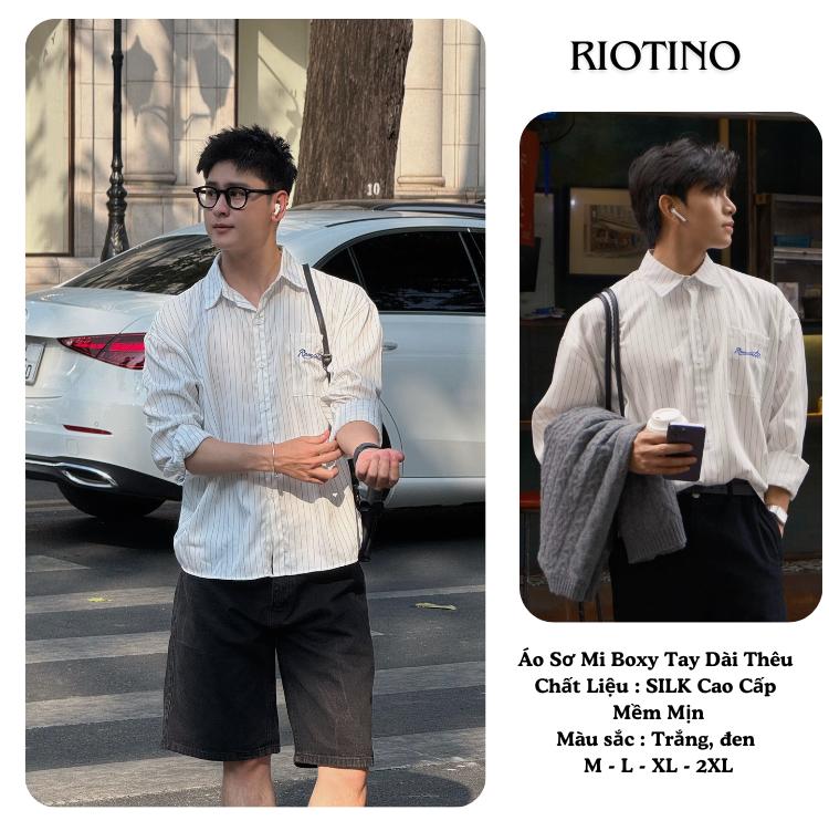 Áo Sơ Mi Boxy Tay Dài Thêu  Chất Liệu TuytSi Cao Cấp Mềm Mịn, Thoáng Mát Phong Cách Hàn Quốc SM07 aoso minam