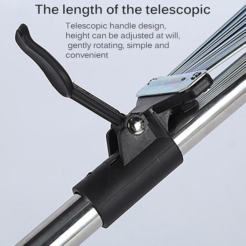 Product Introduction of Grass Rake 9 Teeth Stainless Steel Rake Adjustable Steel Rake With Handle Gardening Rake L6K4 25