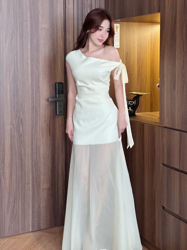 Đầm lệch vai phối voan sang chảnh Tôn dáng thanh lịch cho mọi nàng thơ - LIARA Dress