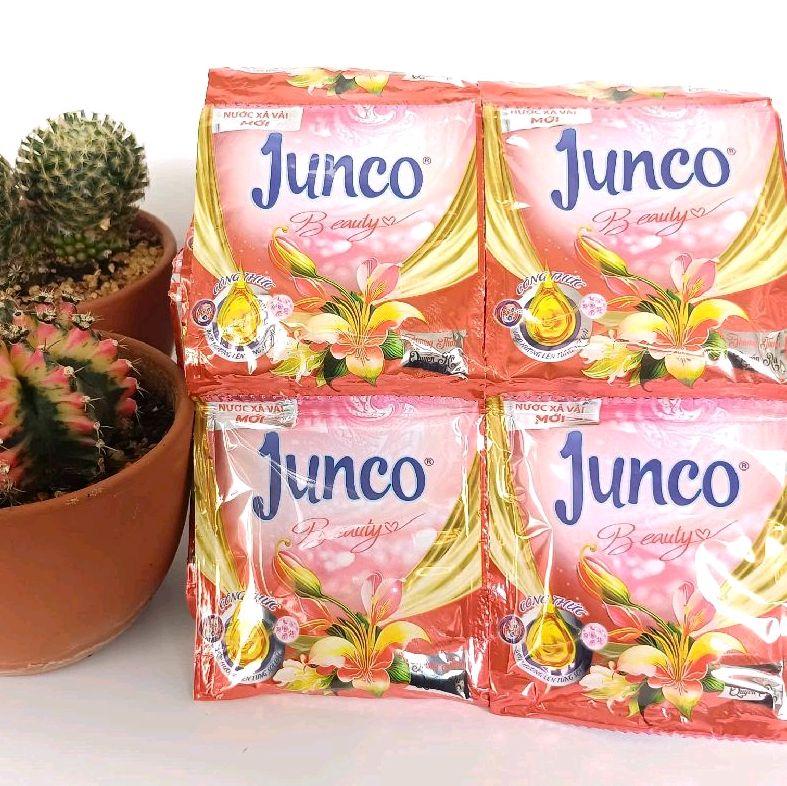  Nước xả vải Junco 10 dây x 10 gói hương nước hoa  tinh dầu mềm vải Làm Sạch thơm 