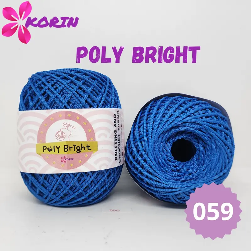 [100gr] Benang Rajut POLY BRIGHT/ Poly Kilap / Polyester / Poli Kilap KORIN 3