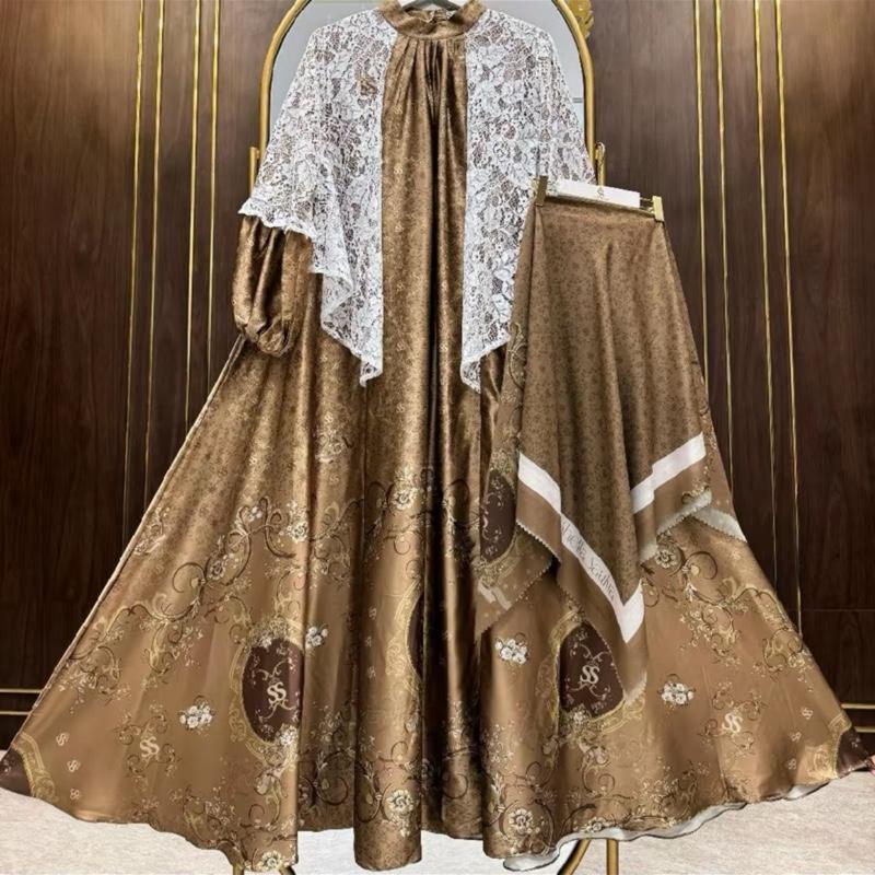 SHELLASAUKIA DRESS RAYA Cut Meyriska Bisa COD Gamis Swiss Set Hijab shellasaukia ORi Muslim Wanita 0