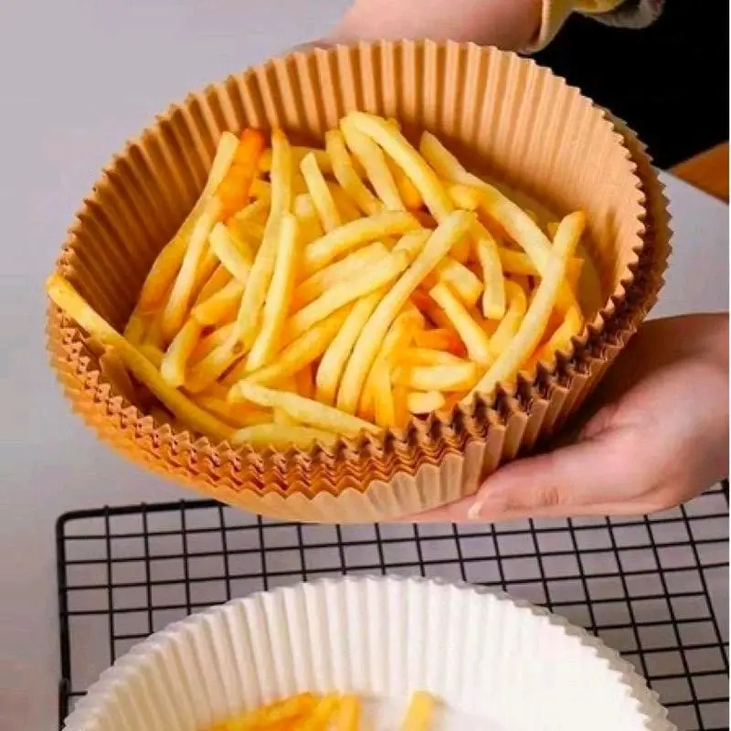 [ Isi 50pcs ] Air Fryer Paper Kertas Alas Baking AirFryer Anti Lengket | Kertas Minyak Baking Paper Ukuran 16cm Good Quality Kitchenware