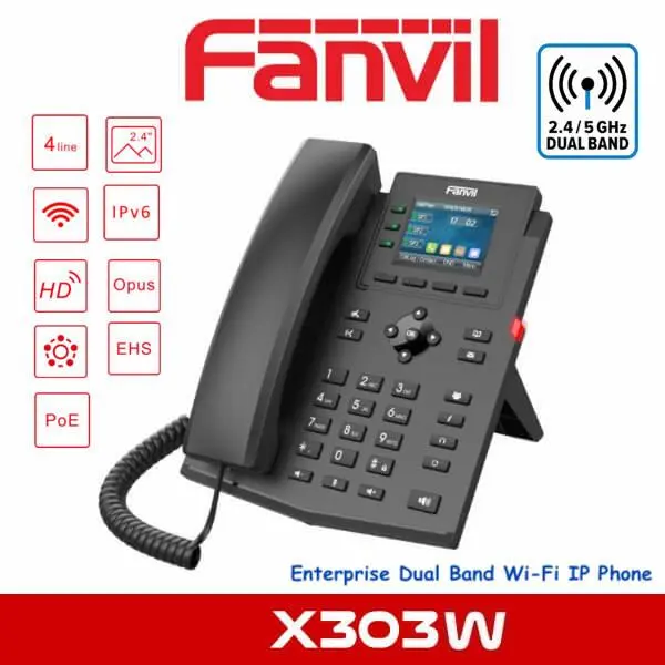 Fanvil X303W - Enterprise Wifi IP Phone [Color and PoE Integrated]
