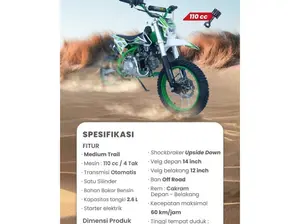 Motor Trail Anak - PMB Motor Bensin 501 110cc/4Tak | Kapasitas Tangki 2.6L | UTX-501