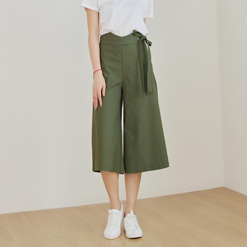 Product Introduction of Eyouth 1063  Women wide leg capri pants high waist casual ladies woman pants 21