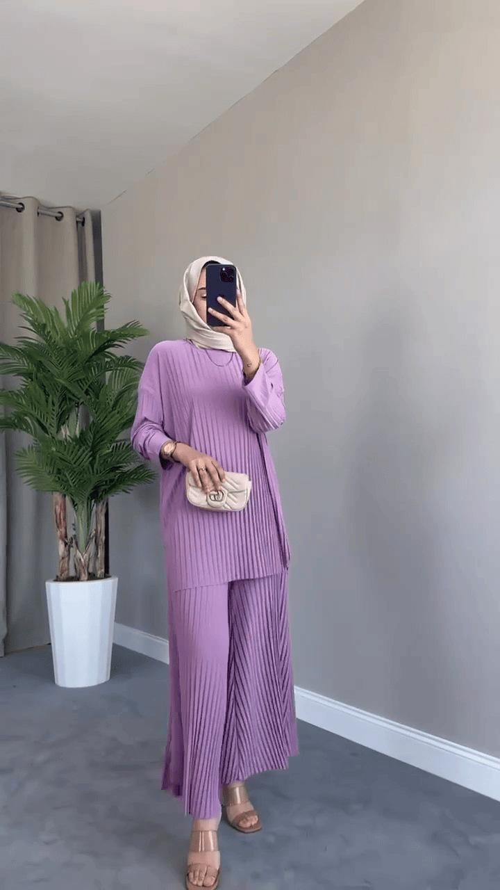 Product Introduction of Women's Clothing 2023 Autumn New Fashion Pleated Temperament Long Sleeve Shirt High Waist Wide Leg Pants Suit 13