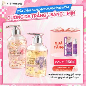 ISHINE Sữa Tắm Collagen Cánh Hoa Tinh Dầu Cao Cấp 300ml Làm Sạch Dưỡng Ẩm Hỗ Trợ Sáng Da Body Tinh Dầu Hoa Hồng & Hương Thảo