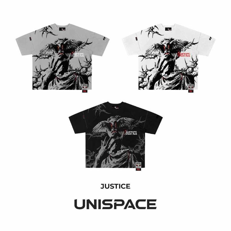 Áo thun boxy local brand graphic By UniSpace tay lỡ unisex nam nữ Boxy Justice Tee