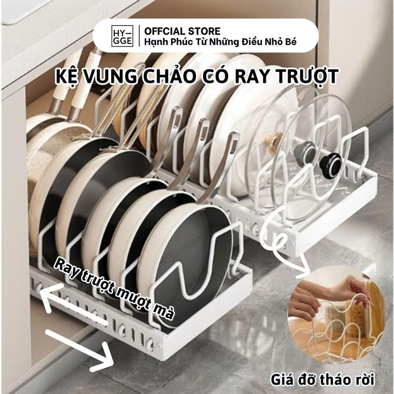  Giá Để Xoong Nồi Nhà Bếp Có Thể Tuỳ Chỉnh Kích Thước Sơn Tĩnh Điện Không Gỉ Kệ Để Đồ Đa Năng Hygge 