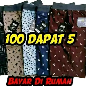 Banting harga!!! 5 cuma 100  Ribu celana pendek motif short dewasa pinggang karet melar Nyaman celana pendek rumahan Distro Katun Pria Santai