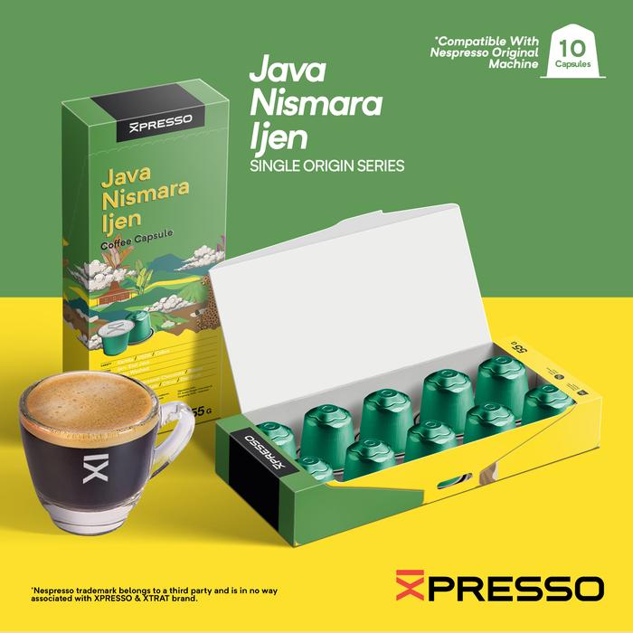 Gambar XPRESSO Kopi Kapsul - Java Nismara Ijen - Nespresso Coffee Capsules Compatible - 10 capsules per box dari Xpresso Store Kab. Tangerang Tokopedia