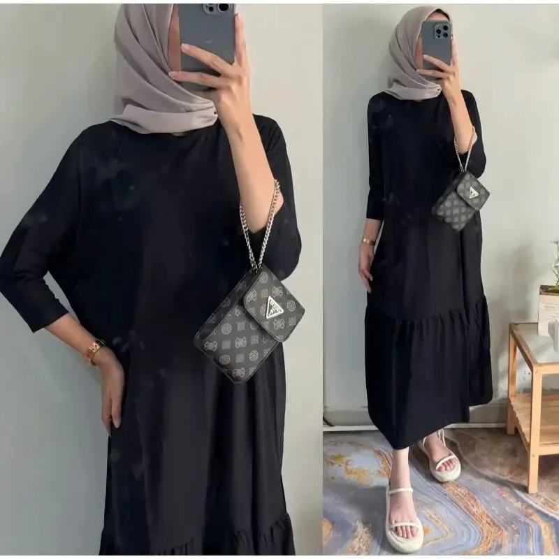 SILVANESSA RAFELLA MIDI DRESS REMPEL PREMIUM KAOS COTTON COMBED POLOS WANITA