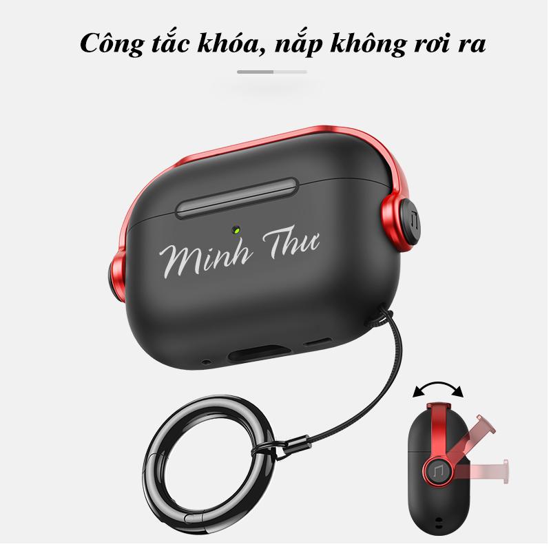 Vỏ bảo vệ, văn bản tùy chỉnh mới, chống sốc, thích hợp cho vỏ Airpods 4 và Airpods Pro 2, vỏ tai nghe chống thất lạc, thiết kế khóa, Airpods 3, Airpods 2