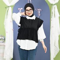 Gambar Mybamus Arin Ruffle Vintage Vest Korean Style Outer Lace Lebaran Terbaru - Oat M19269 R92S4 dari Mybamus Kab. Bandung Barat 4 Tokopedia