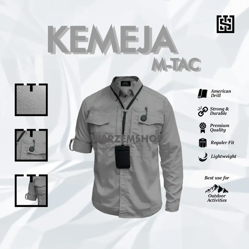 Kemeja Tactical Original M-Tac Lengan Panjang Pria Tactical Outdoor Kemeja Kerja Pdl, Pdh, Lapangan, Dinas, Instansi, Pemerintahan, Almamater, komunitas High Quality, Premium Bahan American Drill Tr  Formal Casual Katun Lembut Tebal Nyaman Keren 2