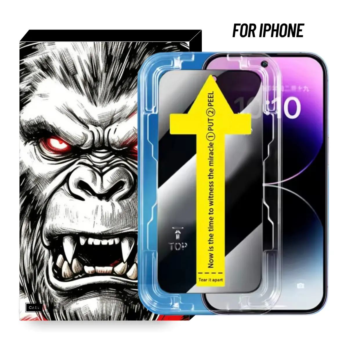 GGorilla's Superfit Bening/Anti-Spy Privasi Tempered Glass Untuk iPhone X XS XR 11 12 13 14 15+ Plus 16 Pro Max 17 Air Cover Layar Privacy