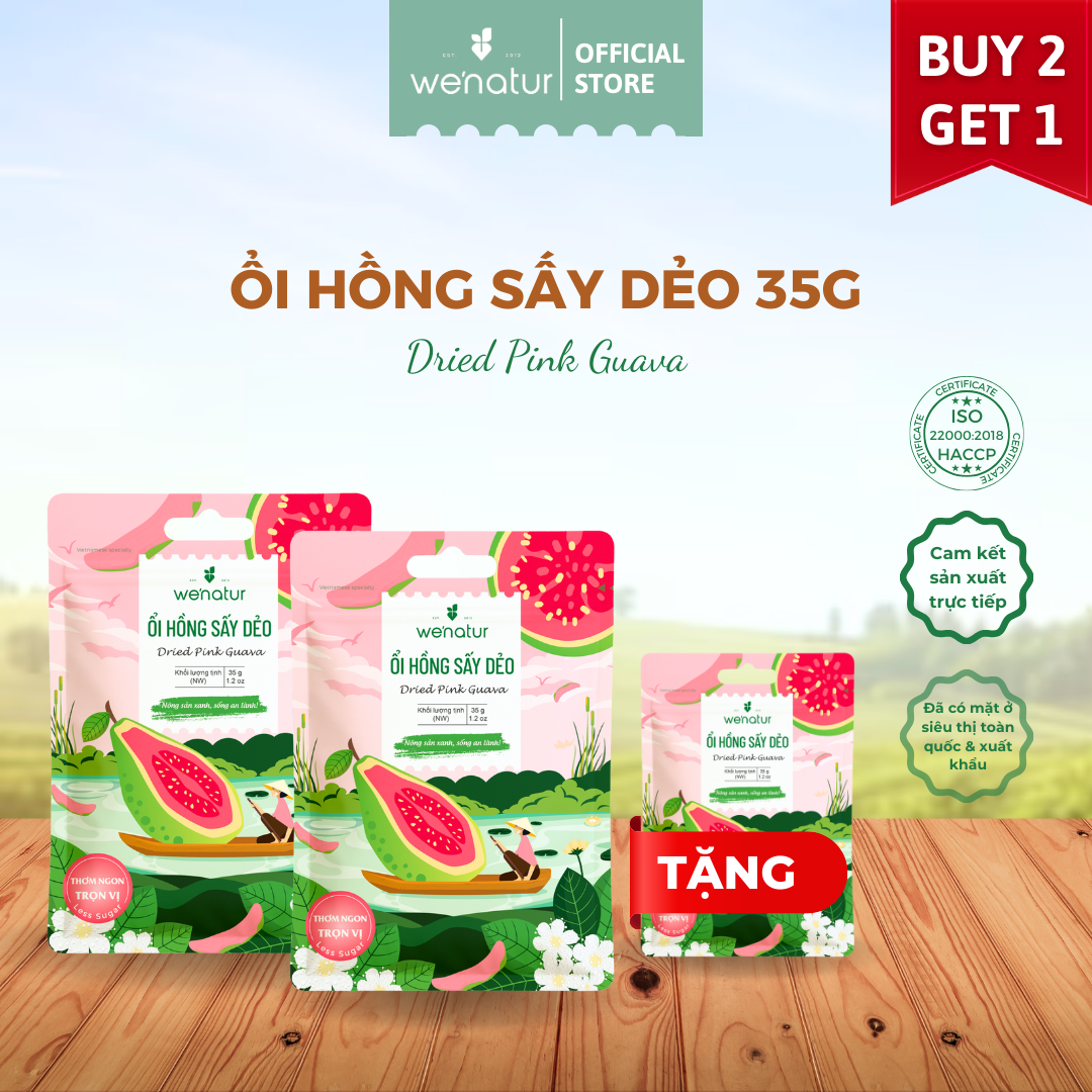 [COMBO HEALTHY] Combo 2 Ổi hồng sấy dẻo we'natur 35g