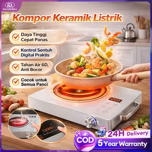 【Best Seller】TIXX Kompor Keramik Listrik Low watt​​ Kompor Listrik Multifungsi Semua Panci Cocok Pemanasan Cepat Tombol Putar Tahan Air 6D Knob Anti-Selip Pegangan Tahan Panas Kaki Anti-Selip Tahan gores tahan aus Tahan suhu tinggi
