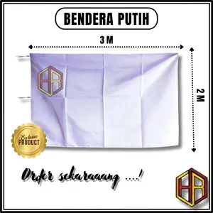 Bendera Putih Polos[3m]Poliester Peles Grede A Kualitas Terbaik