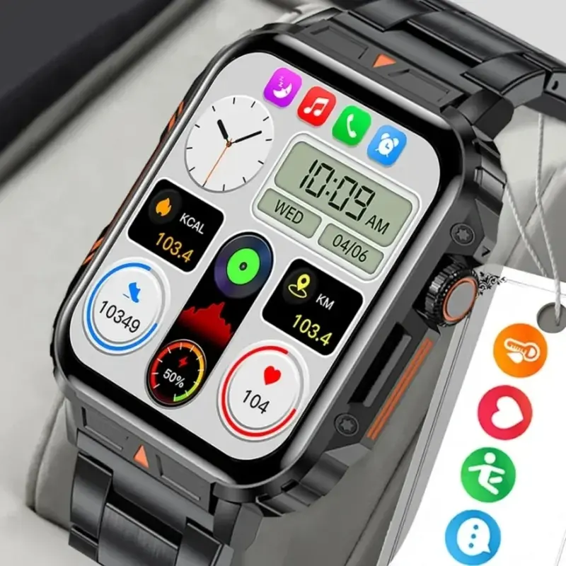 LIGE 2025 Jam Tangan Pintar Baru untuk Pria Panggilan Bluetooth Monitor Kesehatan Dengan Senter 100+ Mode Olahraga Smart Watch 0