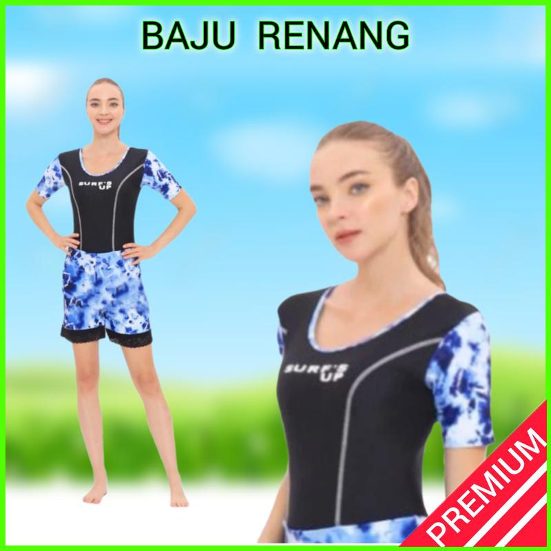 Baju Renang Wanita Dewasa Lengan Pendek Celana Double Pants Model Renda Motif Cantik Terbaru Ada Lapisan CUP BH Pakaian Berenang Diving Selam Cewek Remaja Dewasa Bahan Premium Ready Big Size Ukuran Jumbo Murah Bisa COD 0